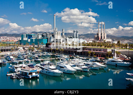 Spagna, Europa, Catalunya, Barcelona, Diagonal Mar, acqua anteriore, Forum, Porto Foto Stock