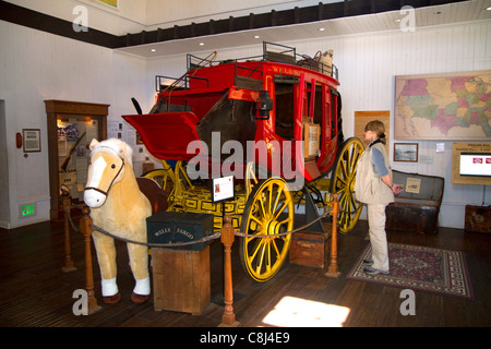 Western carro trainato da cavalli a Old Town San Diego State Historic Park, California, Stati Uniti d'America. Signor Foto Stock