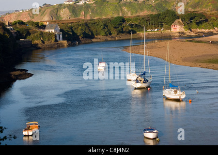 Il fiume Avon a Bantham nel sud prosciutti, Devon Foto Stock