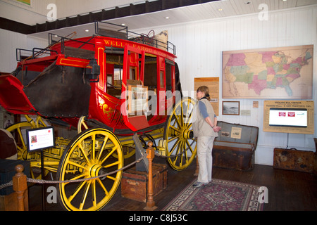 Western carro trainato da cavalli a Old Town San Diego State Historic Park, California, Stati Uniti d'America. Signor Foto Stock