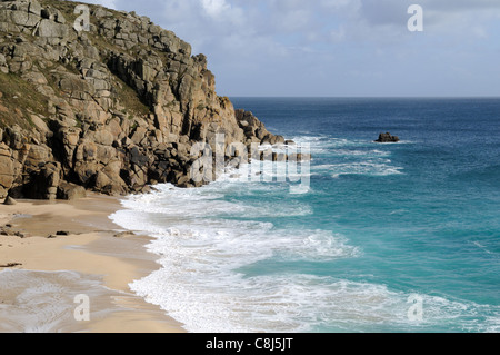 Porthchapel Beach St Levan Cornwall Inghilterra UK GB Foto Stock