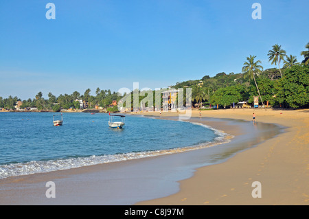 Asia, Ceylon, costa, mare, spiaggia di sabbia, spiaggia, mare, Asia del Sud, Unawatuna, Sri Lanka Foto Stock