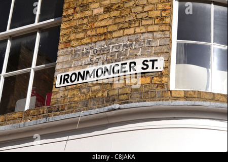 Ironmonger strada segno di Stamford Foto Stock