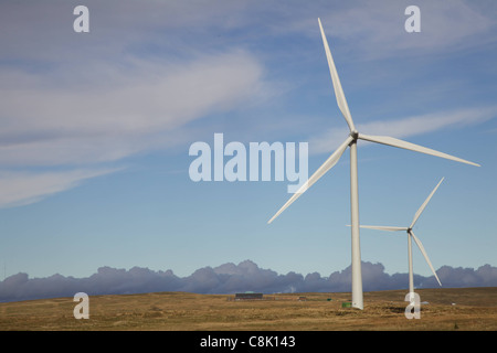 Per centrali eoliche Whitelee, Eaglesham Moor, vicino a Glasgow, in Scozia. Quando è stato costruito il più grande sulla riva per centrali eoliche in Europa. Foto Stock