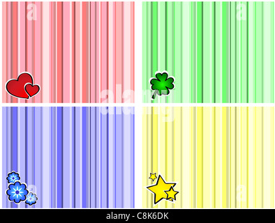 Set di sfondi a strisce Foto Stock