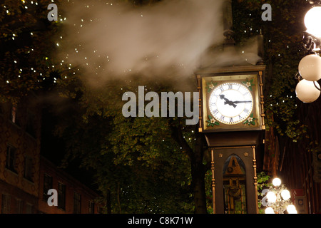 Tempo di notte foto di Gastown in Vancouver BC. Foto Stock