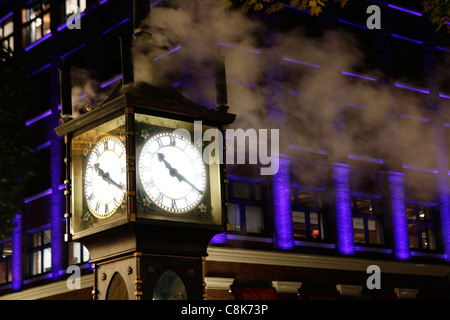 Tempo di notte foto di Gastown in Vancouver BC. Foto Stock