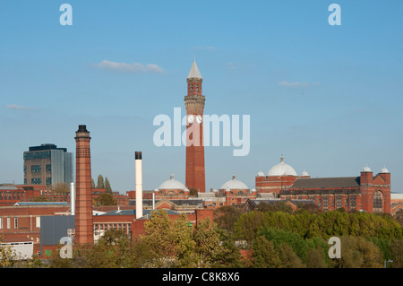Università di Birmingham skyline con Joseph Chamberlain Memorial Clock Tower in il cancelliere della Corte, Birmingham. In Inghilterra. Foto Stock