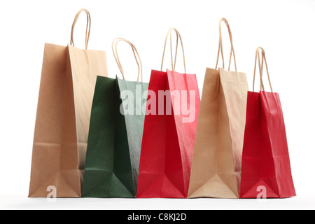 Shopping bags isolati su sfondo bianco. Foto Stock