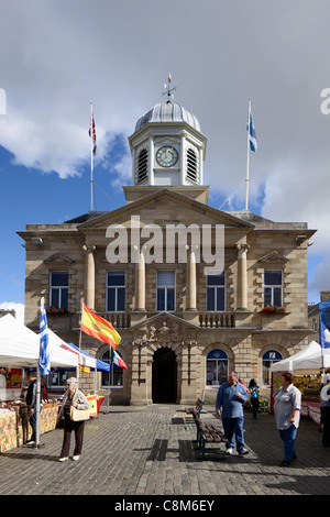 Kelso piazza e municipio in Scottish Borders Foto Stock