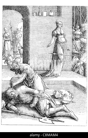 La morte di Sisara da Lucas van Leyden 1494 1533 Hugensz Jacobsz, incisore olandese pittore la pittura di genere migliori incisori Foto Stock