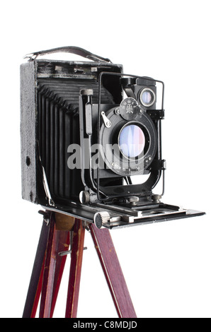 Vecchio medio formato fotocamera foto isolate su sfondo bianco Foto Stock