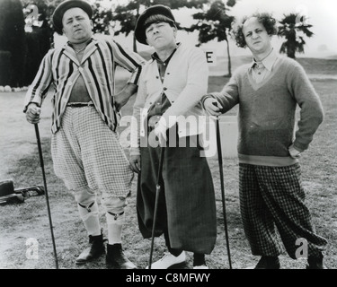 Il Three Stooges noi vaudeville e successivamente film commedia trio da sinistra: Moe Howard, Curly Howard, Larry ammenda Foto Stock