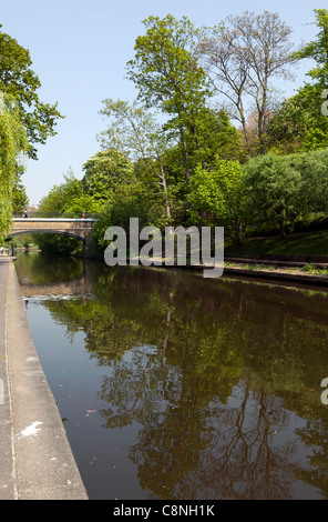 Primavera a piedi lungo il Regents Canal alzaia Foto Stock