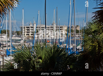 Melbourne Yacht Club Porto in Indian River Lagoon sulla Intracoastal Waterway a Melbourne Florida USA Foto Stock