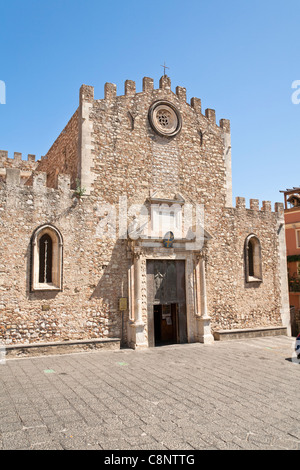 Cattedrale di Taormina, Cattedrale di San Nicolò, Piazza Duomo, Taormina, Sicilia, Italia Foto Stock