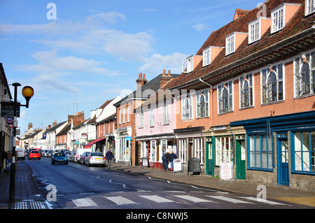 High Street, Hadleigh, Suffolk, Inghilterra, Regno Unito Foto Stock