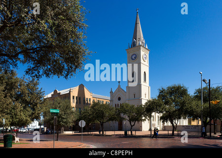 La Cattedrale di San Agustin nella piazza principale, Laredo, Texas, Stati Uniti d'America Foto Stock