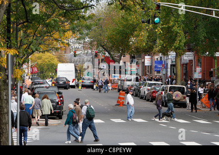 JFK Street, Harvard Square, Cambridge, Massachusetts Foto Stock