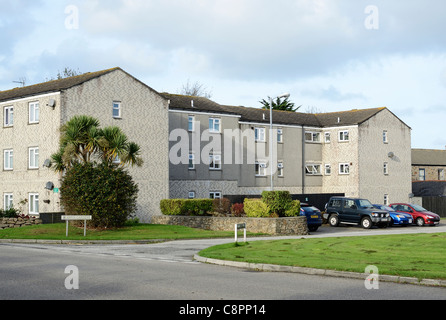 Alloggi economici a Redruth, Cornwall, Regno Unito Foto Stock