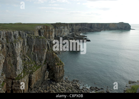La Gran Bretagna, il Galles, Pembrokeshire, St Govan testa del litorale Foto Stock