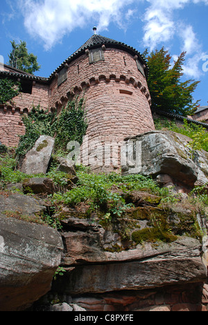 Francia, Alsazia, Orschwiller, Chateau du Haut-Koenigsbourg Foto Stock