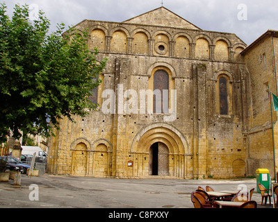 Francia, Dordogne, Le Buisson de Cadouin, Cadouin Abbey, facciata Foto Stock