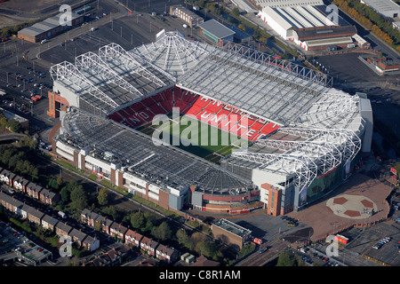 Vista aerea del Old Trafford Football Stadium, casa del Manchester United FC Foto Stock