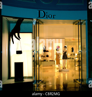 Dior France moda francese shop nella finestra di visualizzazione Stati Uniti d'America Foto Stock