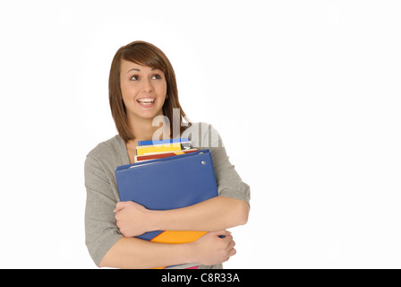 Studentessa azienda libri Foto Stock