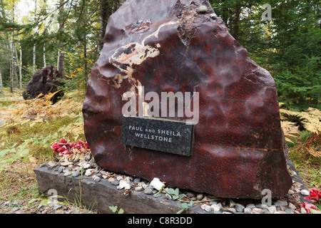 Il Paolo e Sheila Wellstone Memorial vicino Eveleth nel nord del Minnesota. Noi Senatore democratico ucciso in un incidente aereo 2002. Foto Stock