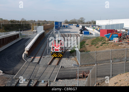 Nuovo magazzino Tesco sviluppo, DIRFT, Crick, Northamptonshire, Regno Unito Foto Stock