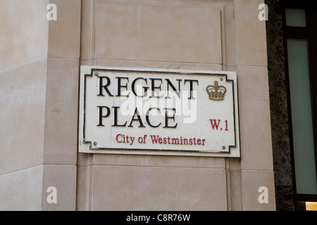 Regent posto nella City of Westminster, Londra Foto Stock