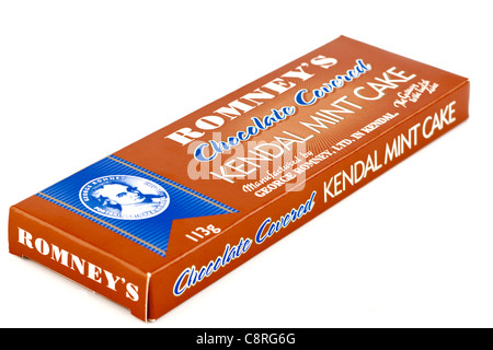 113 grammo box di Romneys ricoperta di cioccolato Dolce alla Menta di Kendal Foto Stock