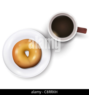 Ciambella con il caffè Foto Stock