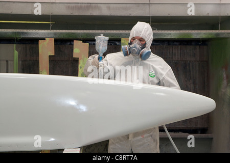 Manutenzione aeromobili facility vernice spray-shop Foto Stock