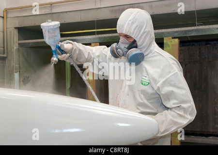 Manutenzione aeromobili facility vernice spray-shop Foto Stock