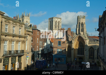 York; York Minster, Stonegate & St. Helen's Square Foto Stock