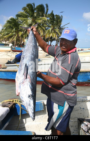 I pescatori su San Adres isola, Colombia Foto Stock