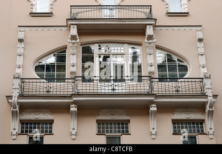 Frammento di stile Art Nouveau (Jugendstil). Riga, Lettonia. Foto Stock