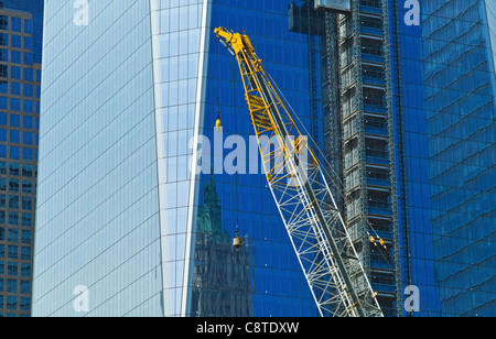 Stati Uniti d'America, New York New York City, la parte inferiore di Manhattan, Ground Zero, Freedom Tower sito in costruzione Foto Stock