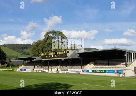 Stand a Melrose Rugby Football Club Scottish Borders Foto Stock