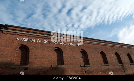 Il Museo della Scienza e dell'industria segno MOSI Manchester Inghilterra England Regno Unito KATHY DEWITT Foto Stock