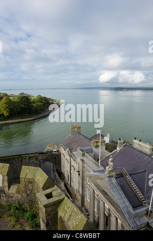 La torretta vista da Caernarfon Castle gwynedd north Wales UK Foto Stock