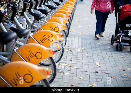 Bici di Villo, il pubblico servizio di noleggio a Bruxelles Foto Stock