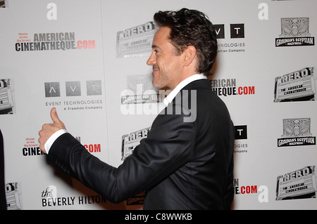 Robert Downey Jr di presenze per xxv American Cinematheque Award a Robert Downey Jr., il Beverly Hilton Hotel di Los Angeles, Foto Stock