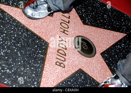 Gary Busey atinduction cerimonia onHollywood Star Walk fama cerimonia Buddy Holly N Vine Street Los Angeles CA il 7 settembre 2011 Foto Stock