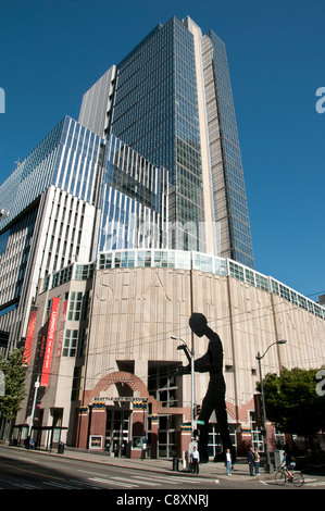 Seattle Art Museum di martellatura di metallo uomo nello Stato di Washington Stati Uniti Foto Stock