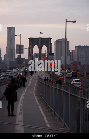 Vista del Ponte di Brooklyn, New York, Stati Uniti d'America Foto Stock