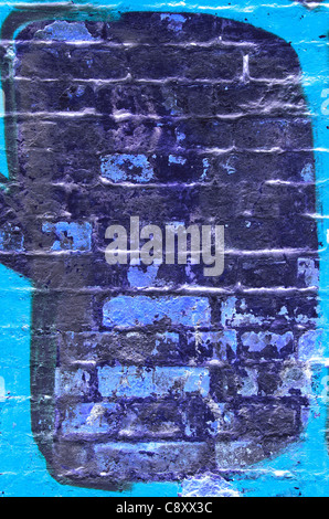 Mattoni dipinto frammento della parete di fondo e texture Foto Stock